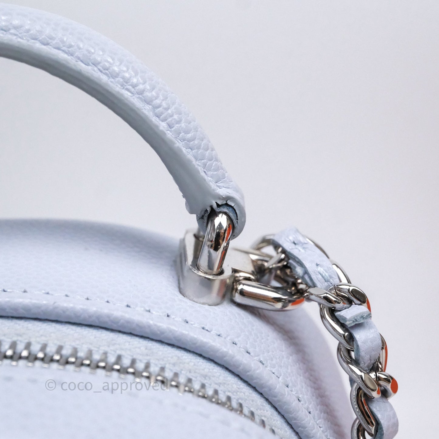 Chanel Classic Mini Backpack Light Blue Caviar Silver Hardware