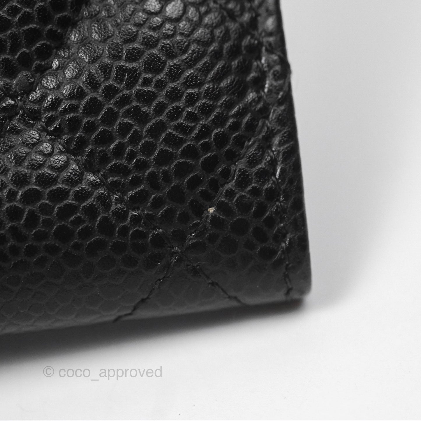 Chanel Quilted Flap Card Holder Caviar Black Gold Hardware