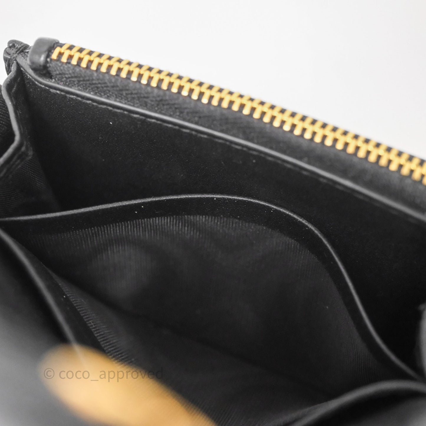 Dior Caro Glycine Wallet Black Supple Cannage Calfskin Gold Hardware