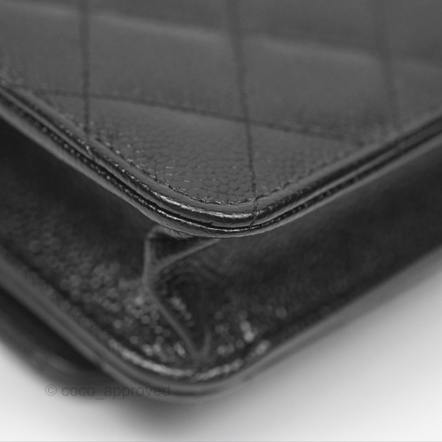 Chanel Top Handle Wallet On Chain WOC Black Caviar Gold Hardware 22S