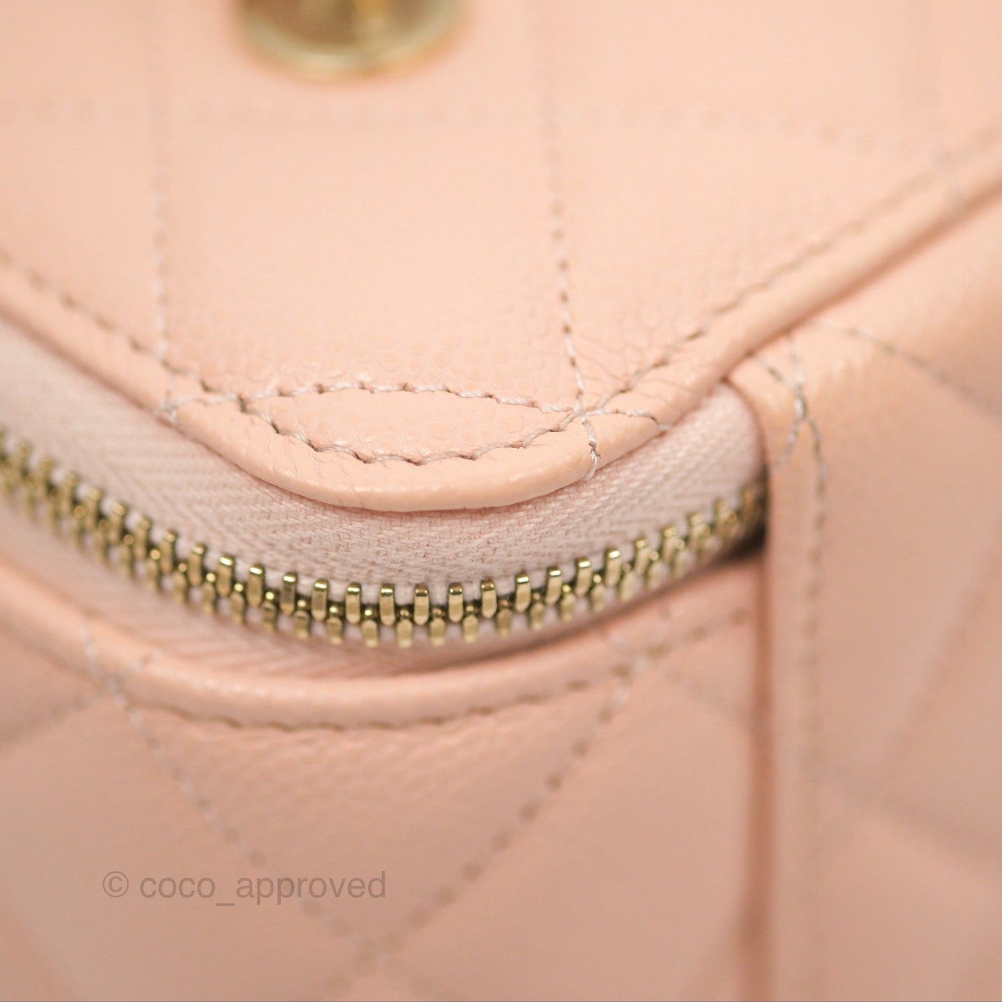 Chanel Vanity Rectangular Pink Beige Caviar Gold Hardware