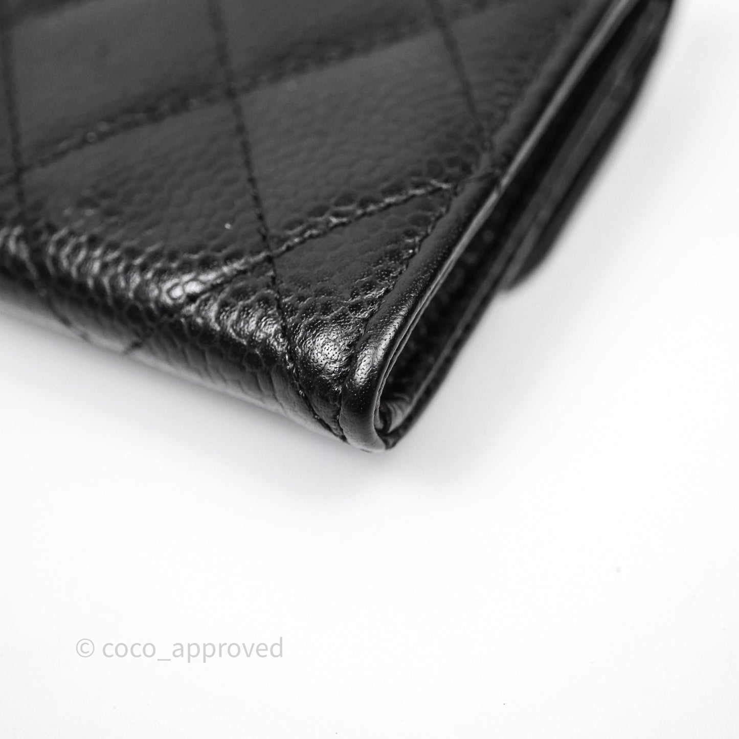 Chanel Classic Quilted Flap Card Holder Black Caviar Gold Hardware