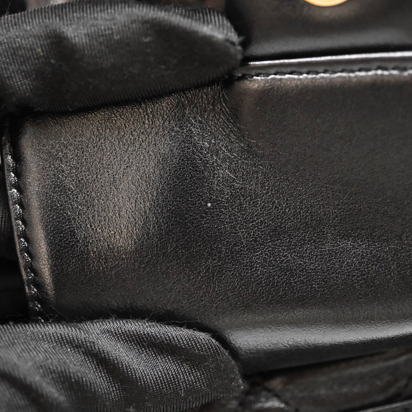 Chanel 25 Medium Black Crumpled Calfskin Aged Gold Hardware