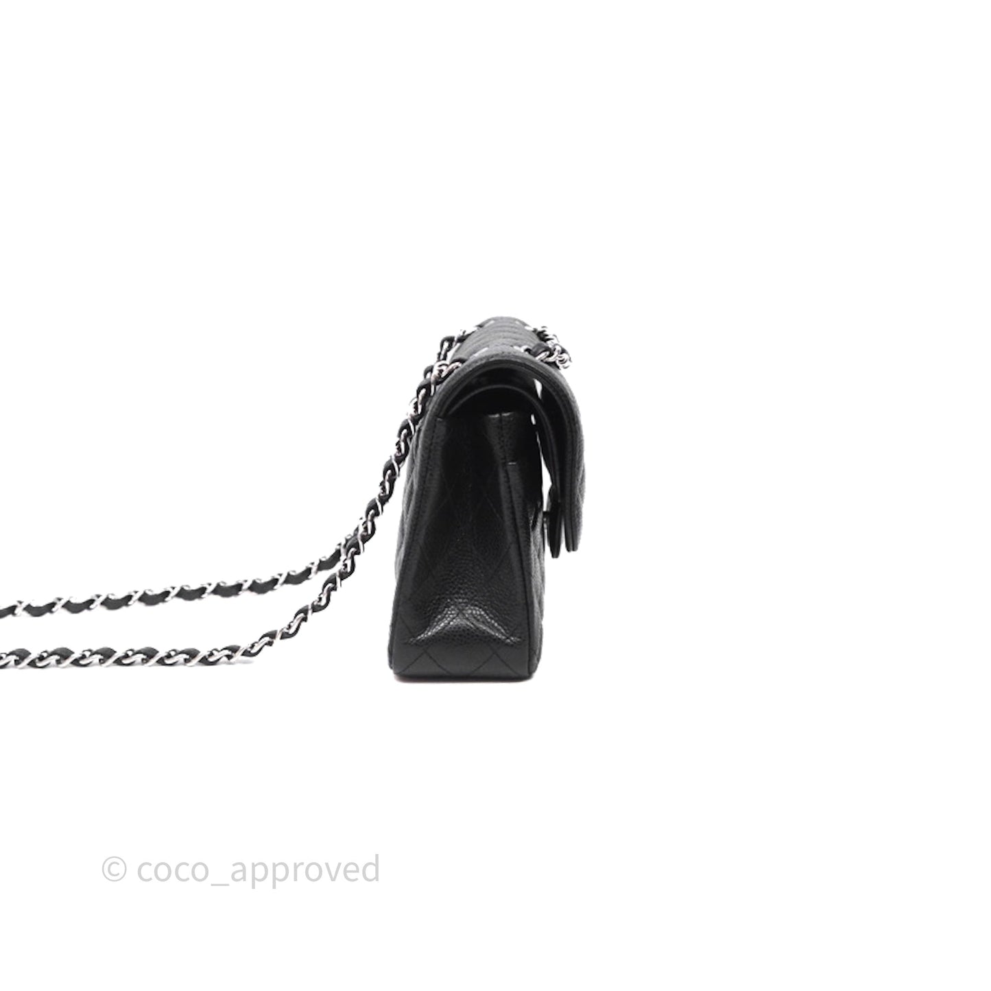 Chanel Small Classic Flap Quilted Black Caviar Silver Hardware