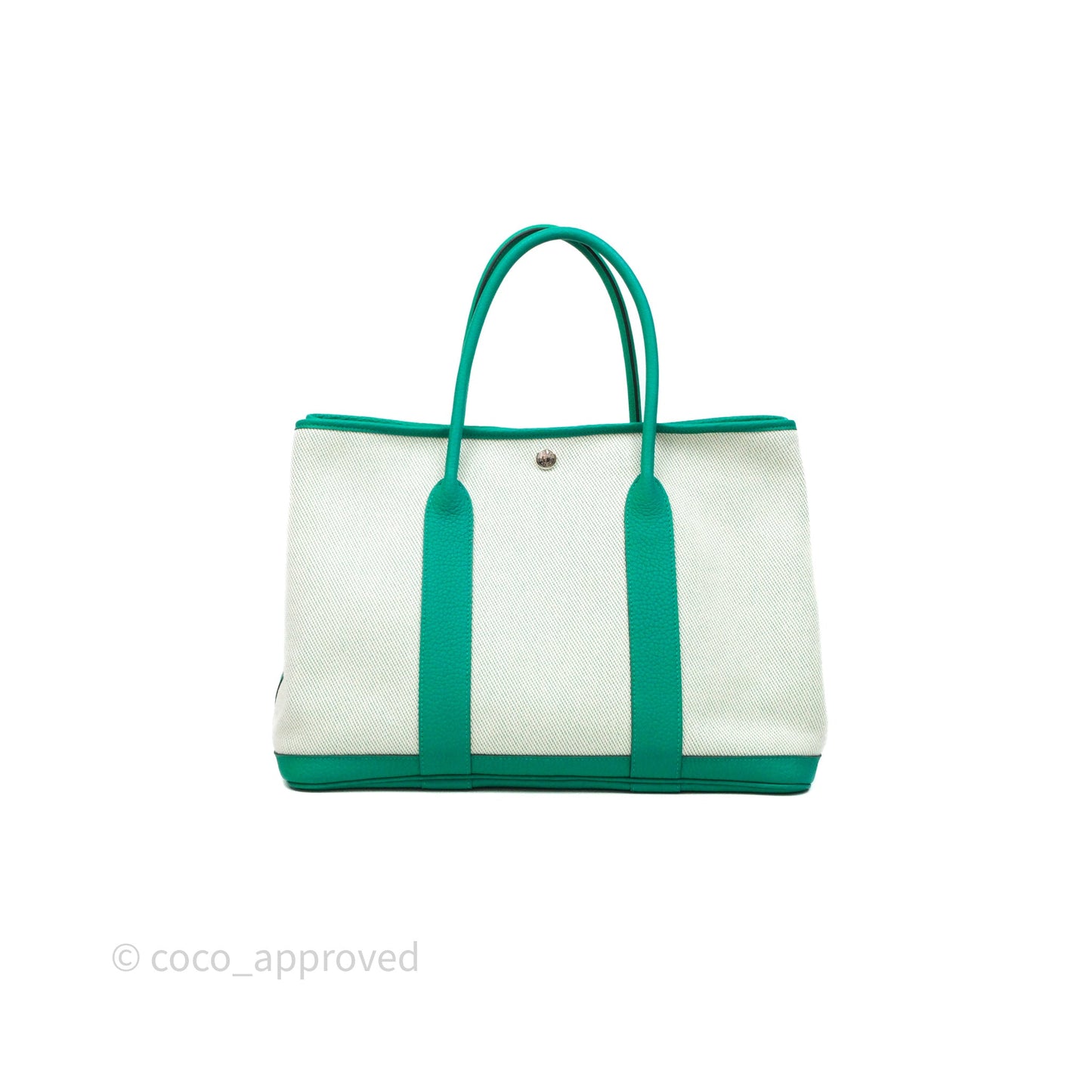 Hermès Garden Party 36 Canvas Ecru-Menthe / Menthe