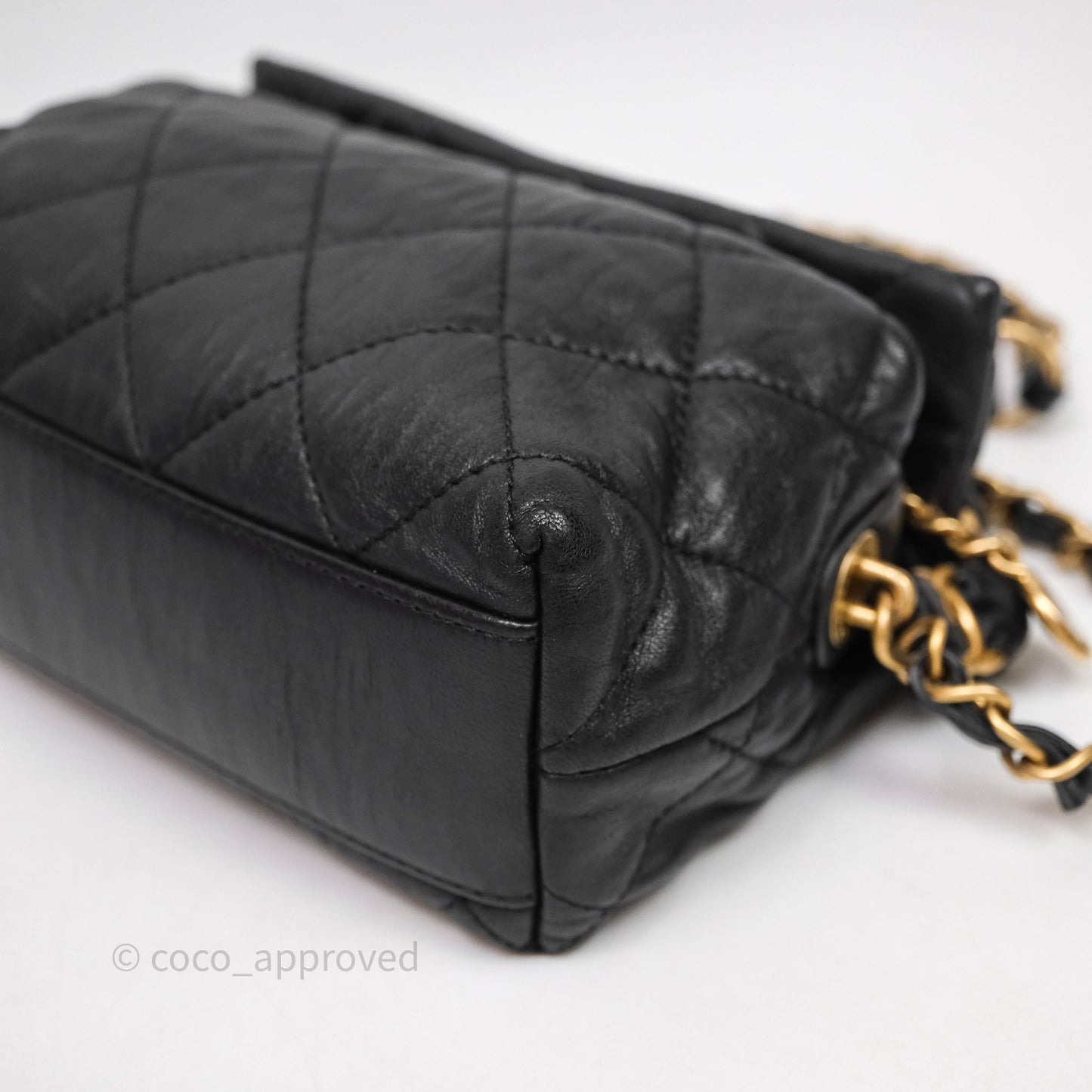 Chanel Small Hobo Bag Crumpled Black Lambskin Aged Gold Hardware
