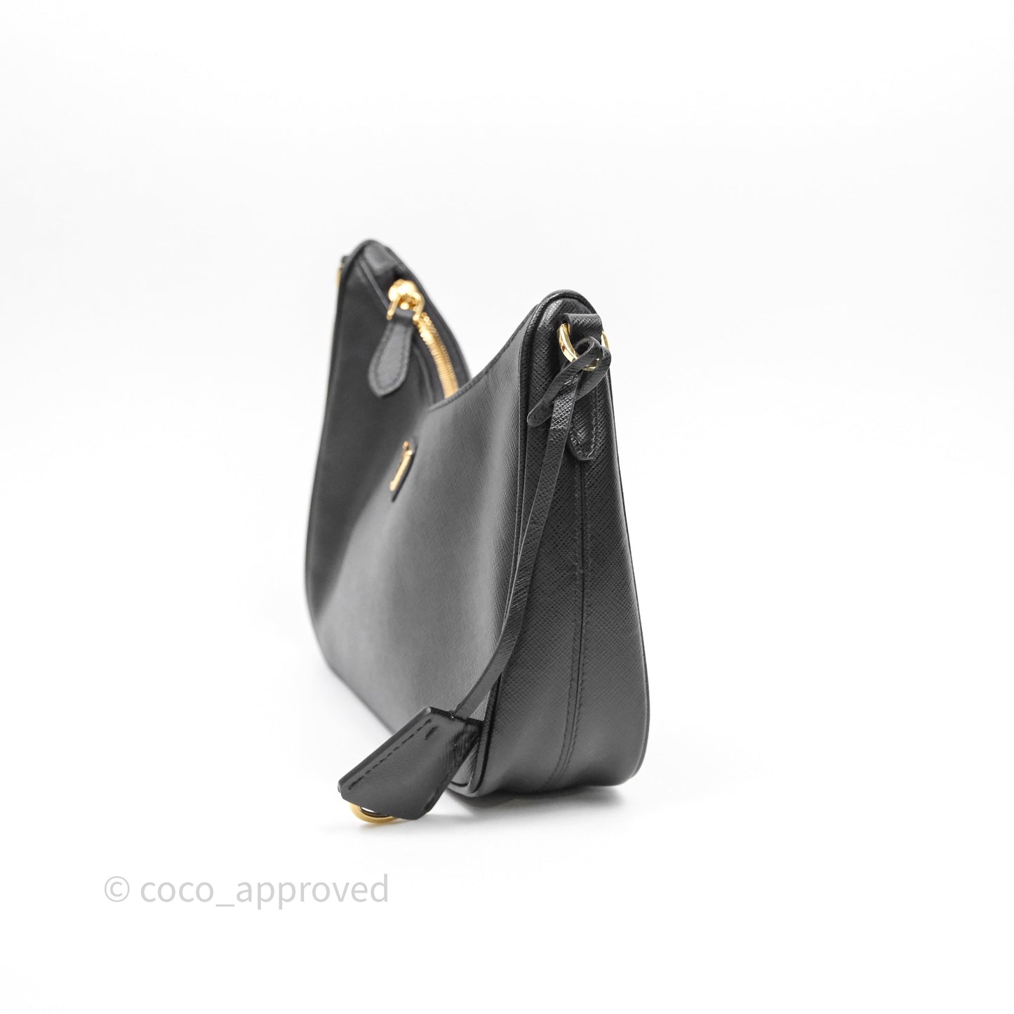 Prada Re-Edition 2005 Black Saffiano Leather Bag Gold Hardware