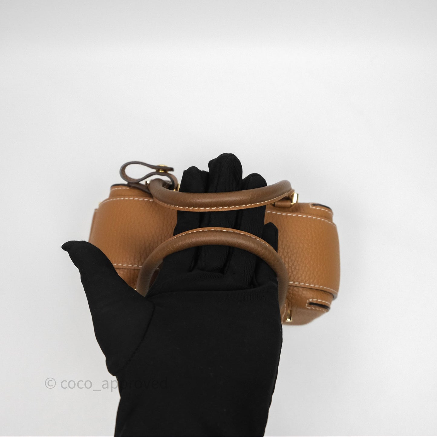 Delvaux Cool Box Nano Taurillon Soft Grained Calfskin Vegetal Ivory Gold Hardware