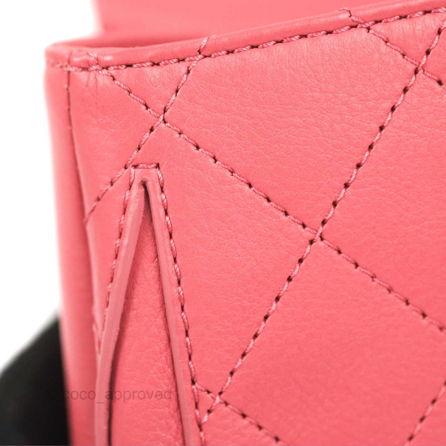 Chanel Small Flat Quilt Round Flap Bag Pink Calfskin Gold Hardware
