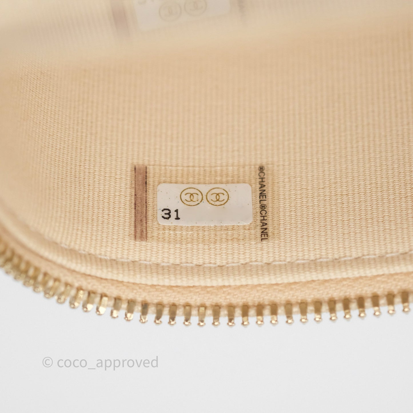 Chanel Mini Vanity With CC Chain Beige Caviar Gold Hardware