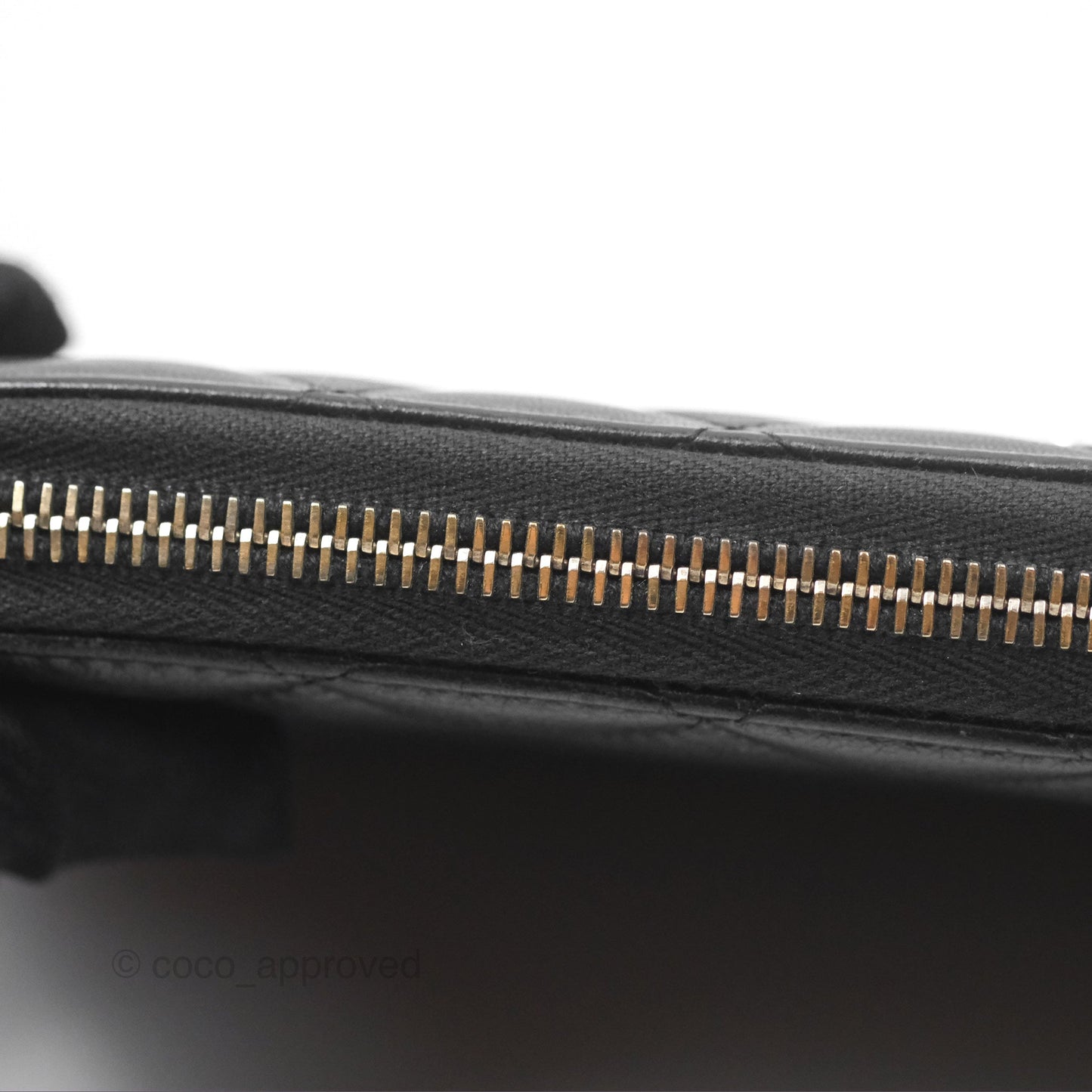 Chanel Zip Around Organiser Wallet Black Lambskin Gold Hardware