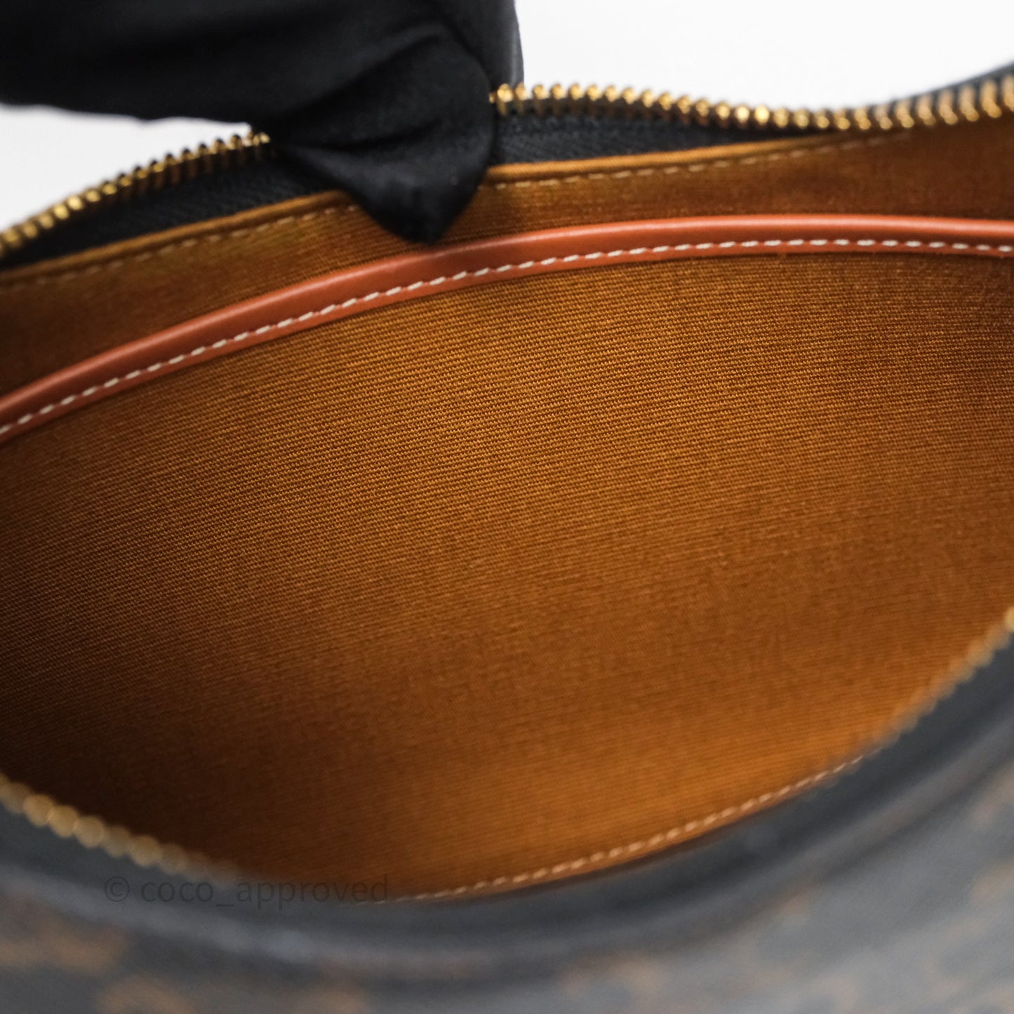 Celine Ava Bag In Triomphe Canvas Calfskin Tan
