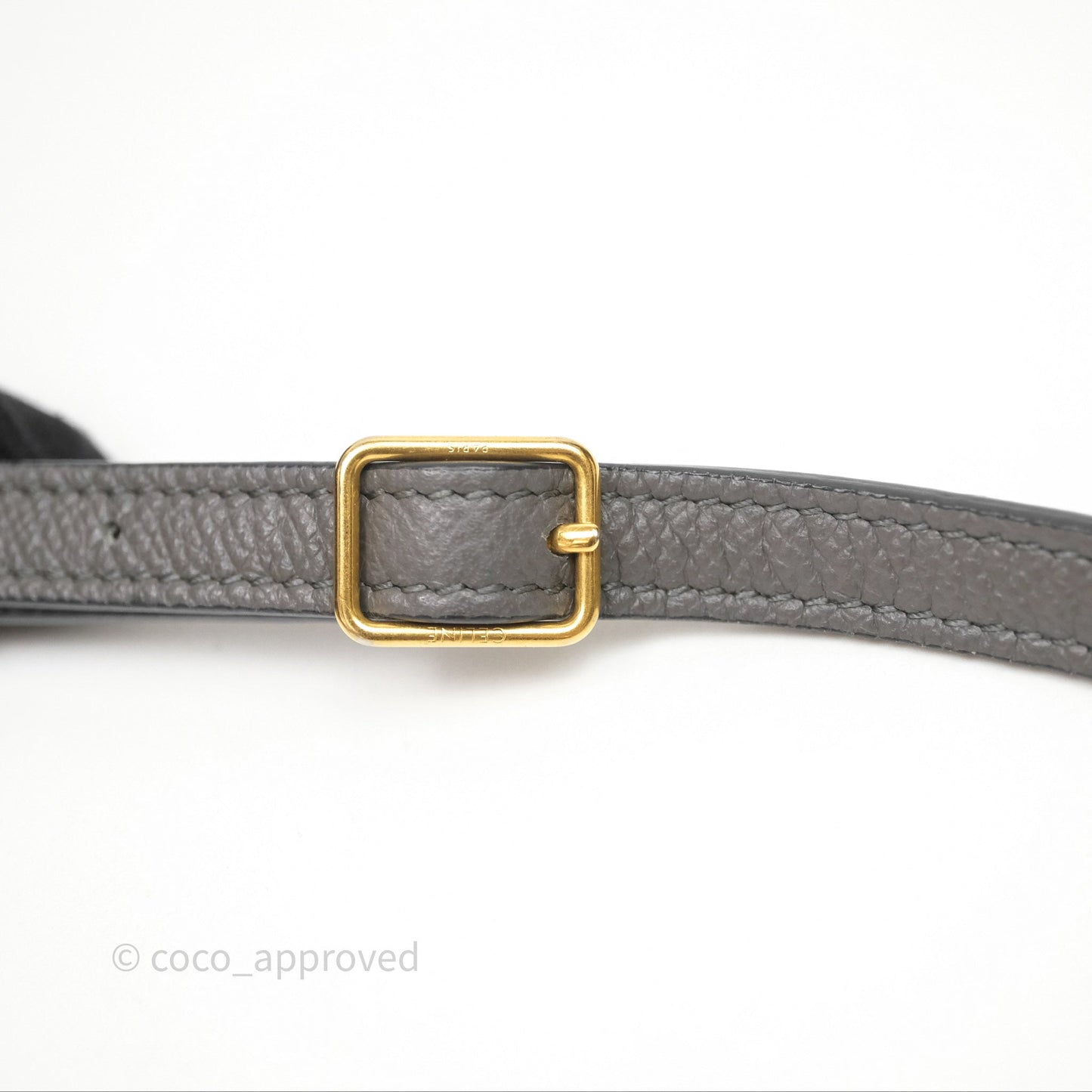 Celine Pico Belt Bag Grey Grained Calfskin Gold Hardware