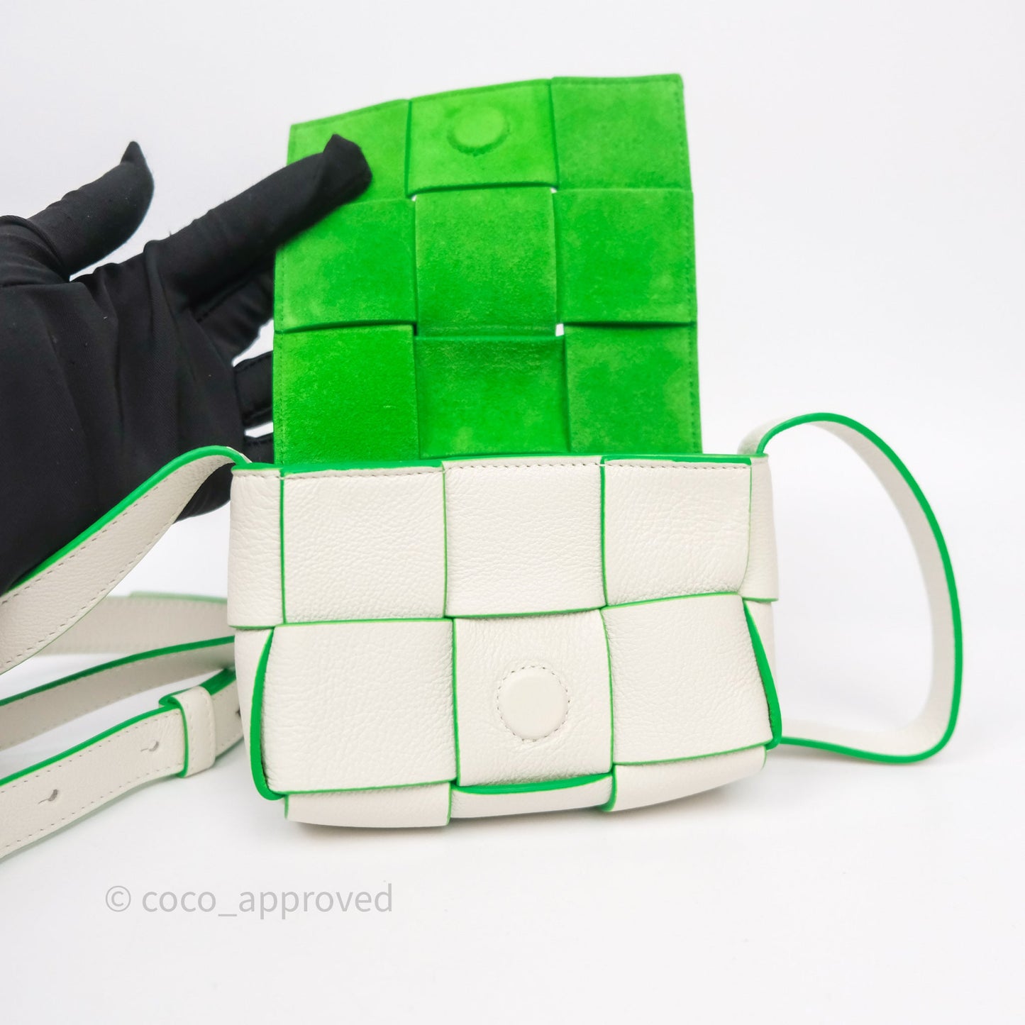 Bottega Veneta Cassette Mini Bag White/ Parakeet
