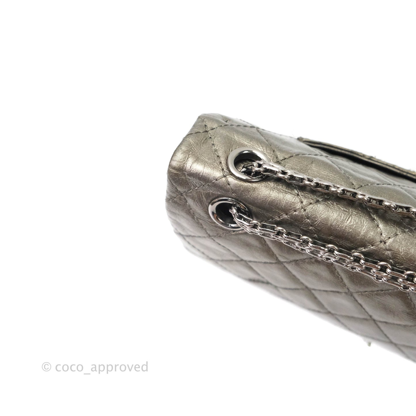 Chanel Quilted Reissue 226 Metallic Aged Calfskin Gun Metal Hardware