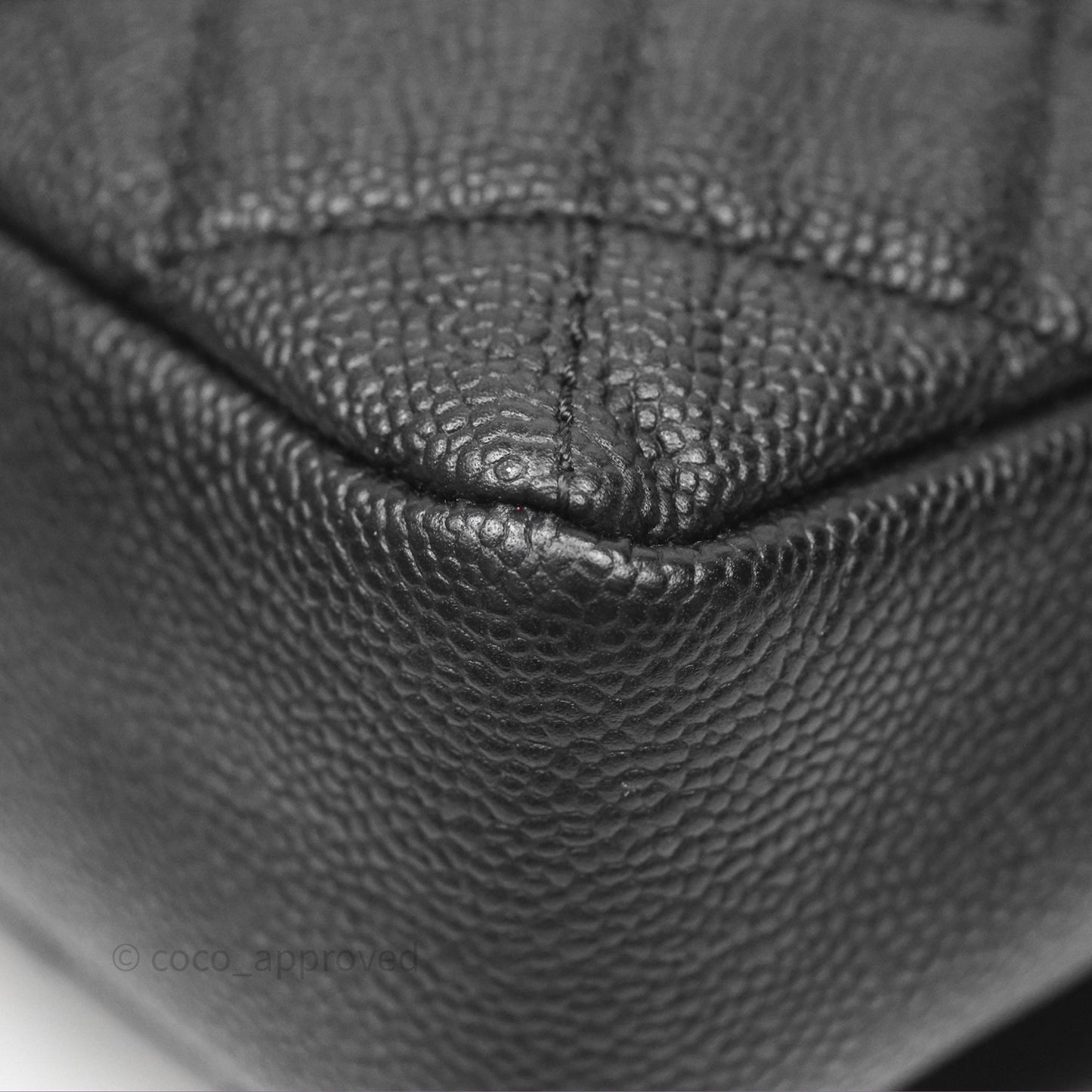 Chanel Quilted Easy Flap Bag Black Caviar Silver Hardware