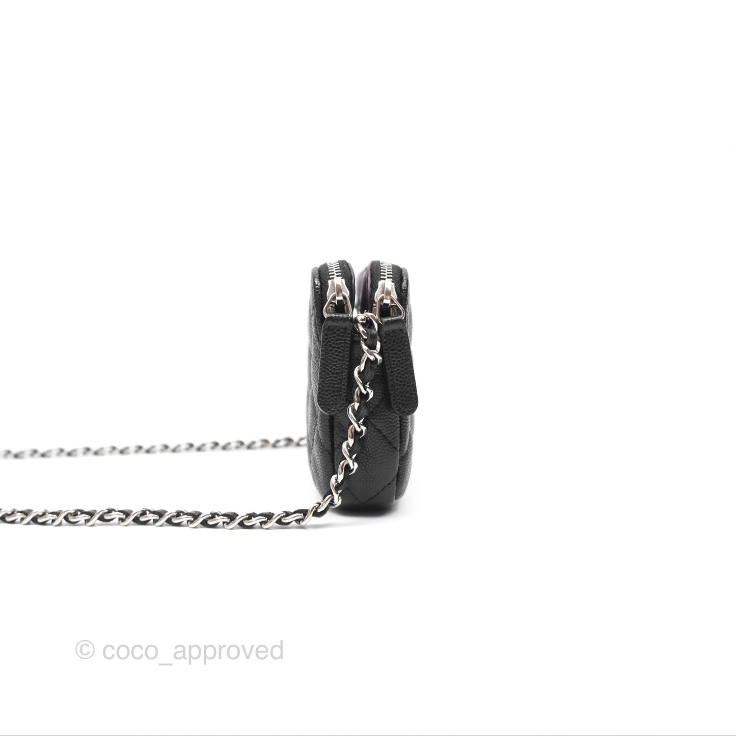 Chanel Clutch with Chain Black Caviar Silver Hardware