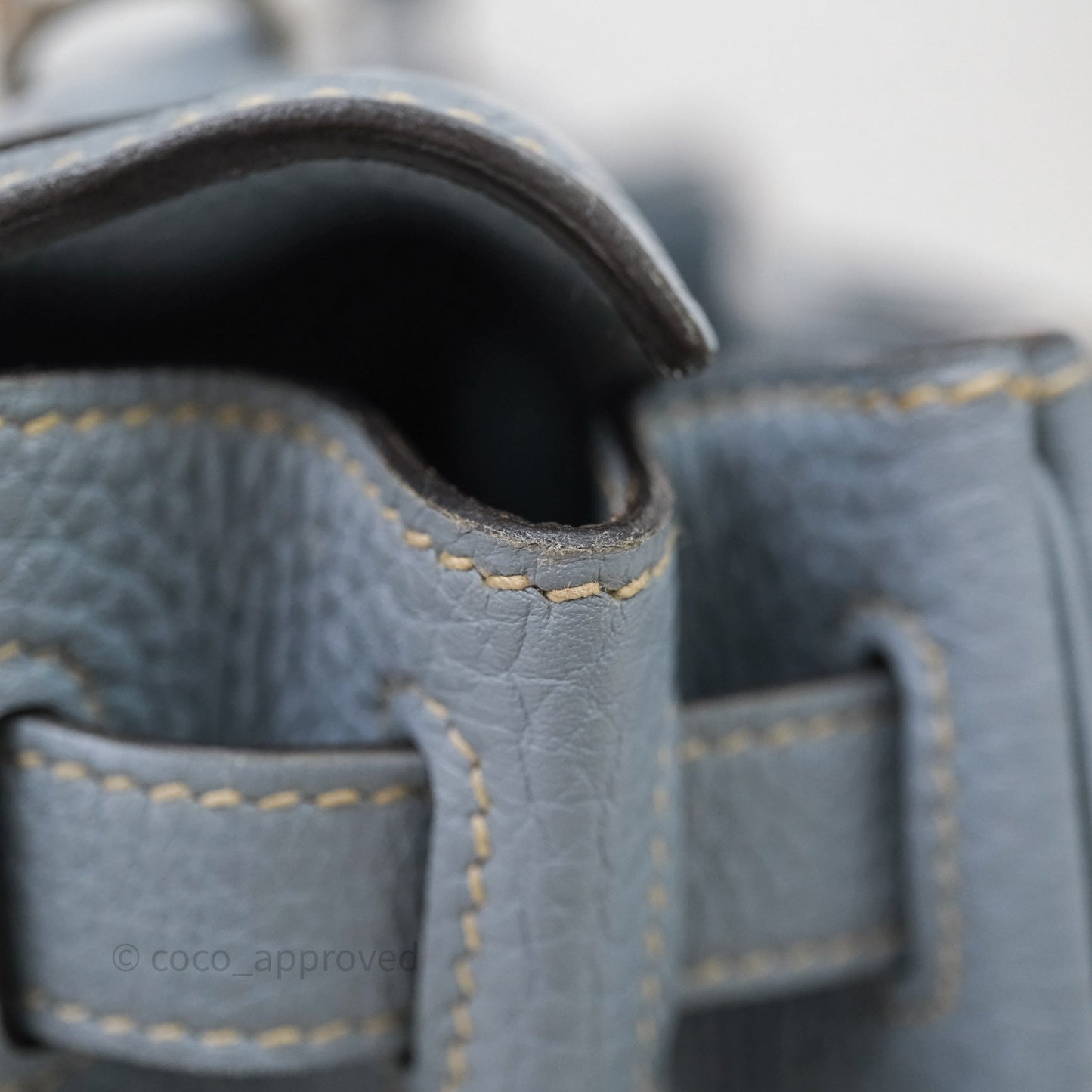 Hermès Kelly 28 Bleu Lin J7 Togo Palladium Hardware