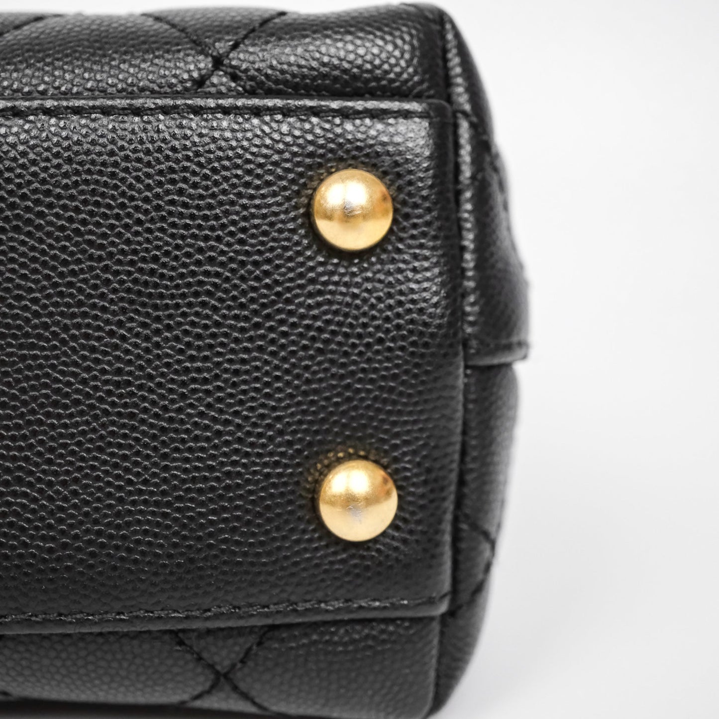 Chanel Small Coco Handle Black Caviar Aged Gold Hardware Braided Handle