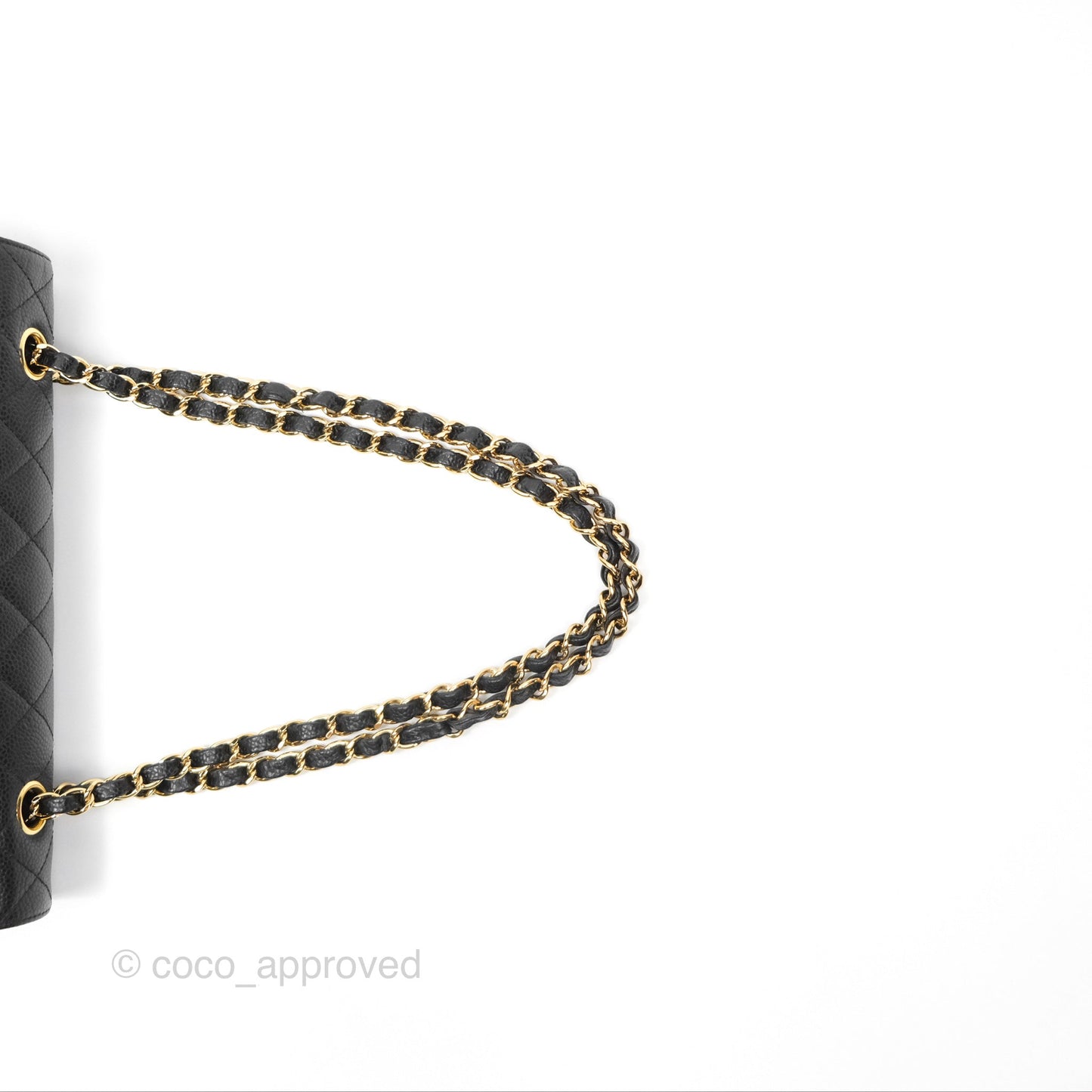 Chanel M/L Medium Classic Flap Quilted Black Caviar 24K Gold Hardware