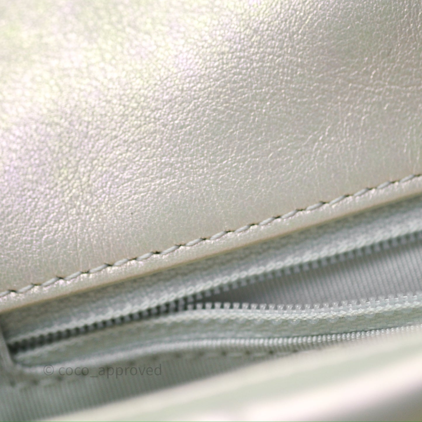 Chanel 19 Small Iridescent White Mixed Hardware