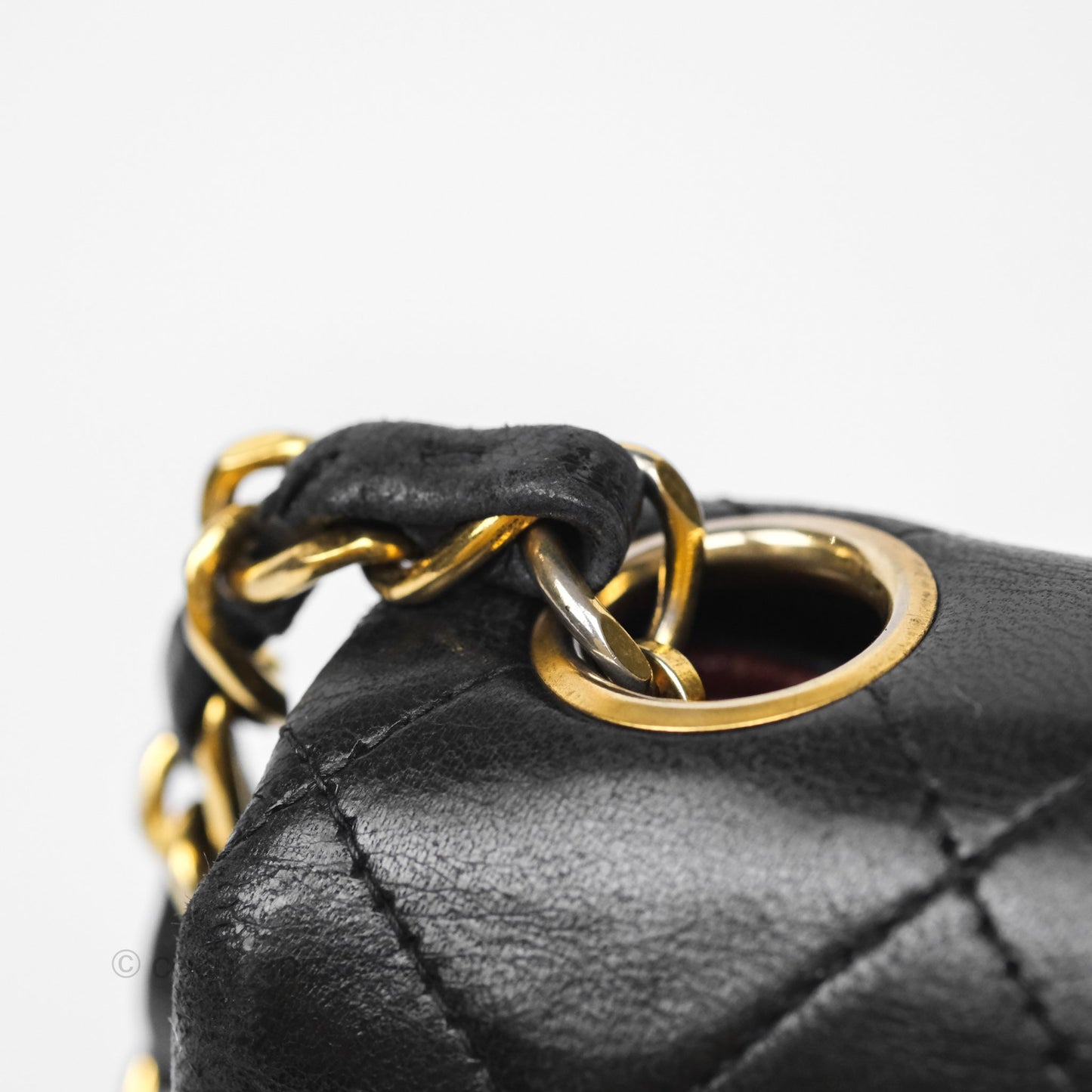 Chanel Vintage Mini Square Black Lambskin 24K Gold Hardware