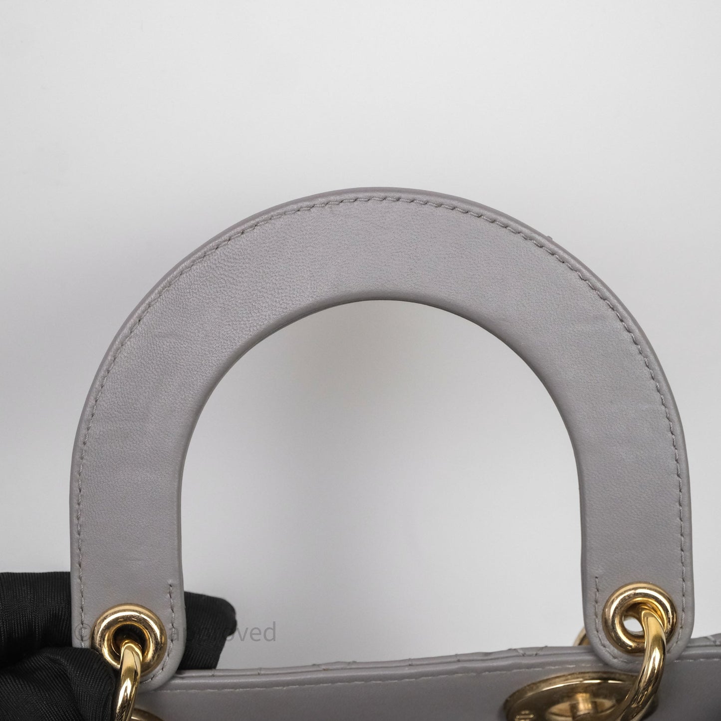 Christian Dior Small Lady Dior Grey Lambskin Gold Hardware