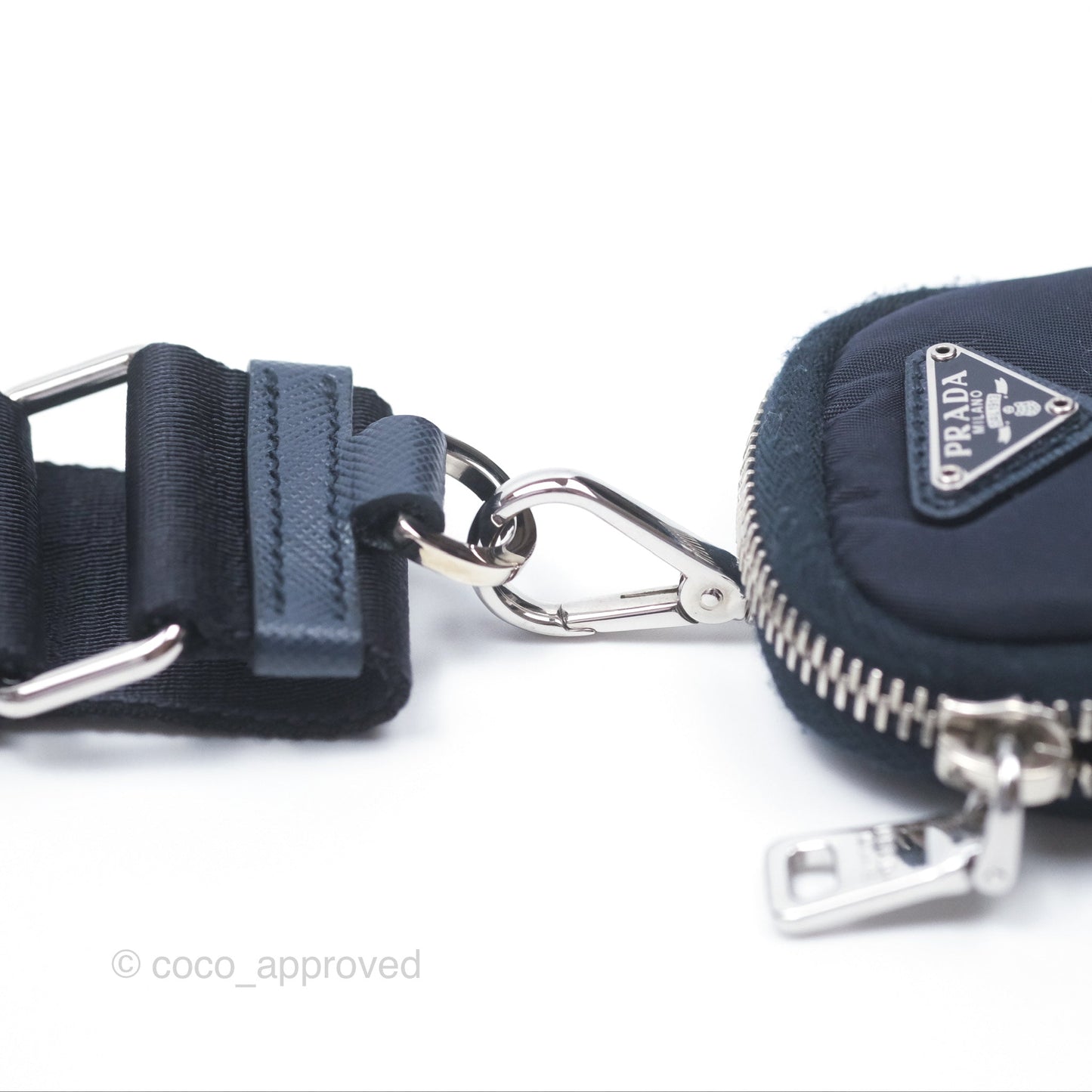 Prada Nylon Re-Edition 2005 Shoulder Bag Navy Blue Silver Hardware
