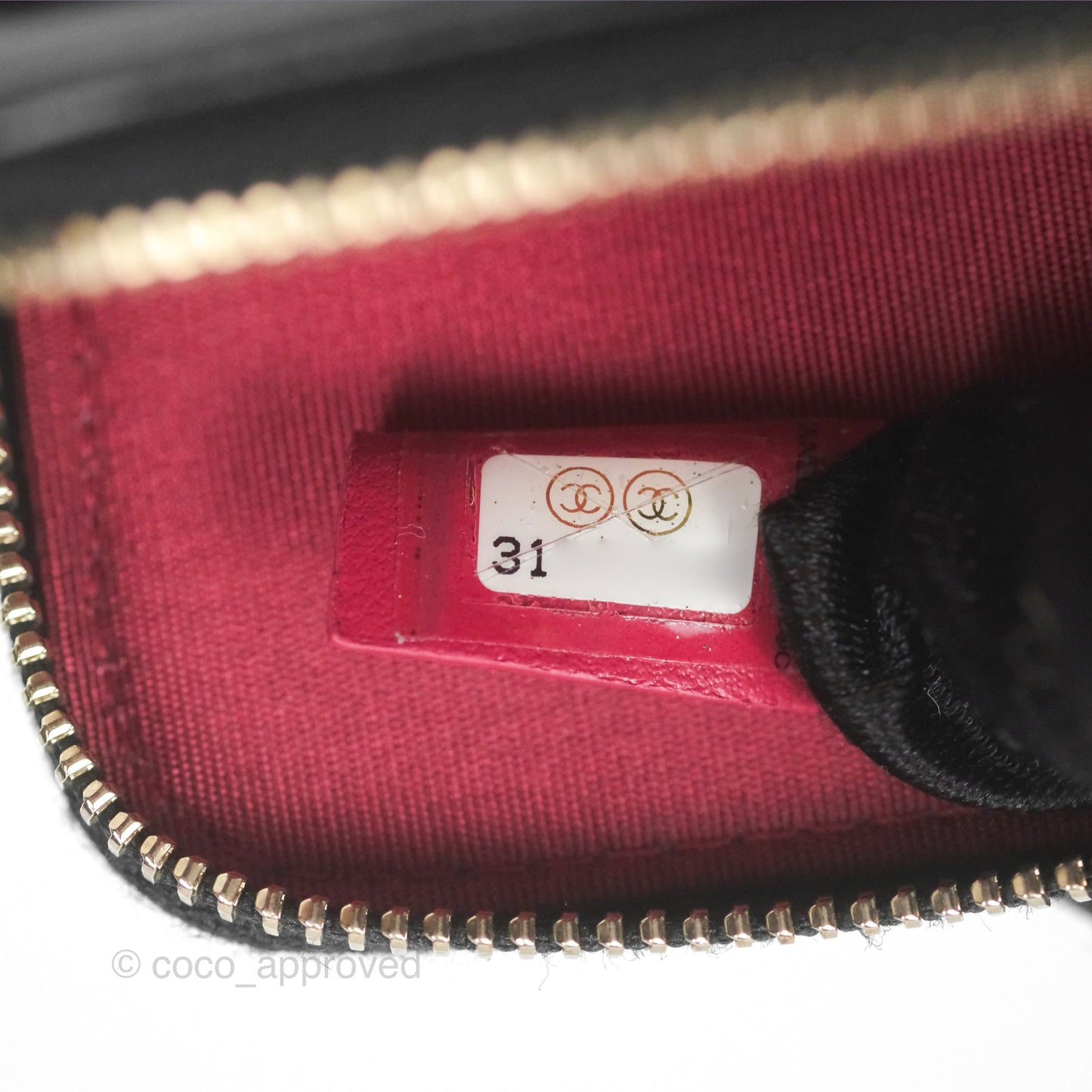 Chanel Quilted Chanel 19 Zip Card Holder Wallet Black Lambskin