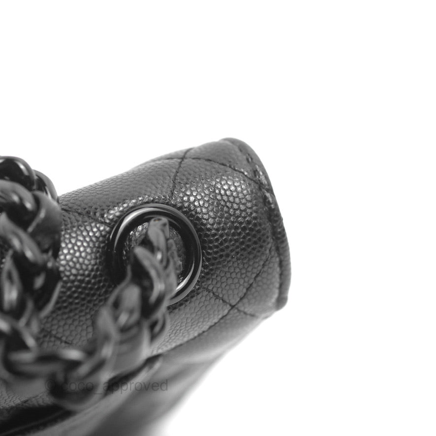 Chanel Quilted So Black Wallet on Chain WOC Caviar Incognito Hardware