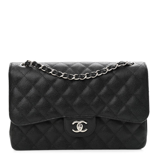Luxury Chanel CAVIAR QUILTED JUMBO DOUBLE FLAP