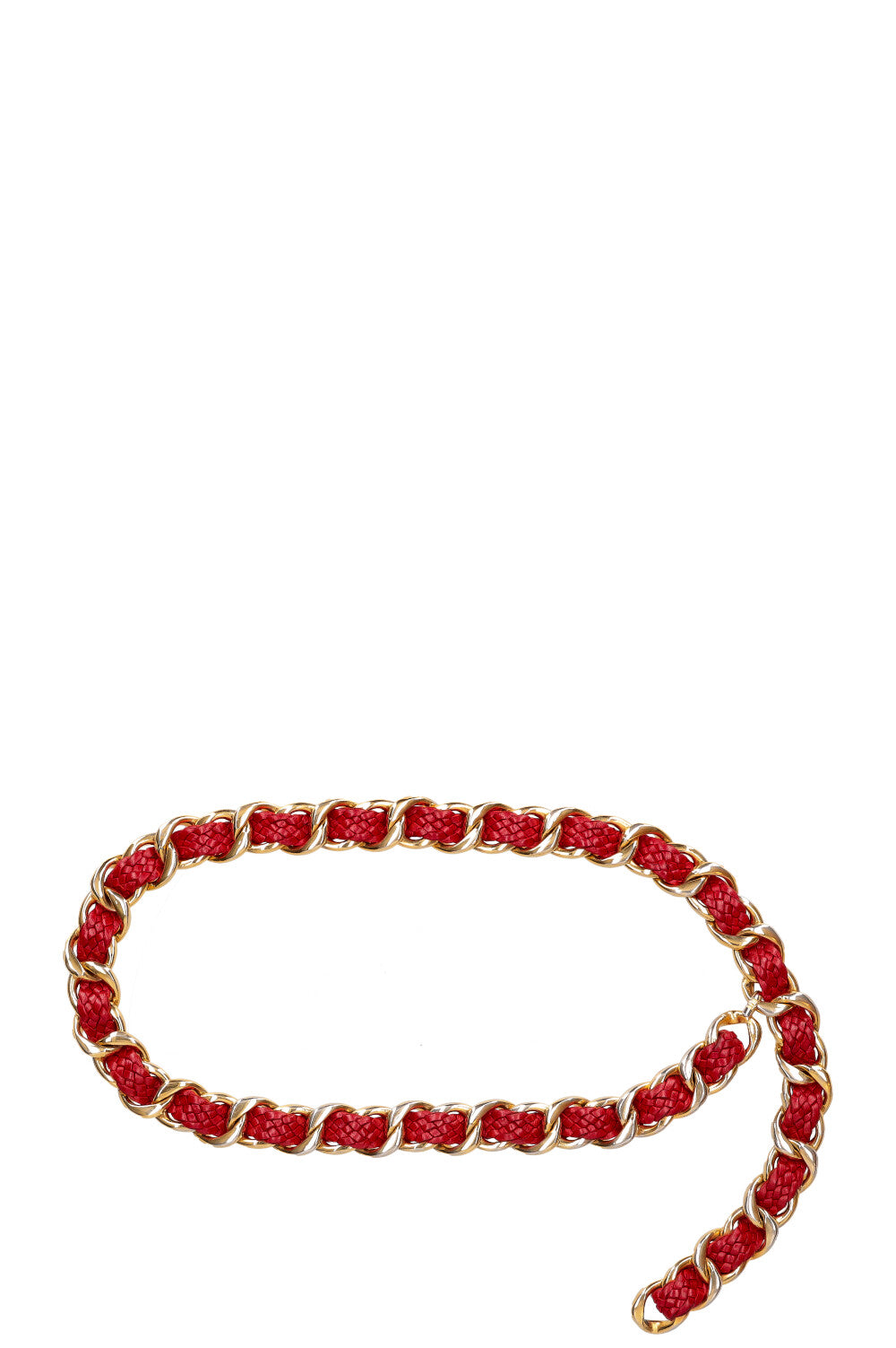 CHANEL Vintage Chain Belt Red