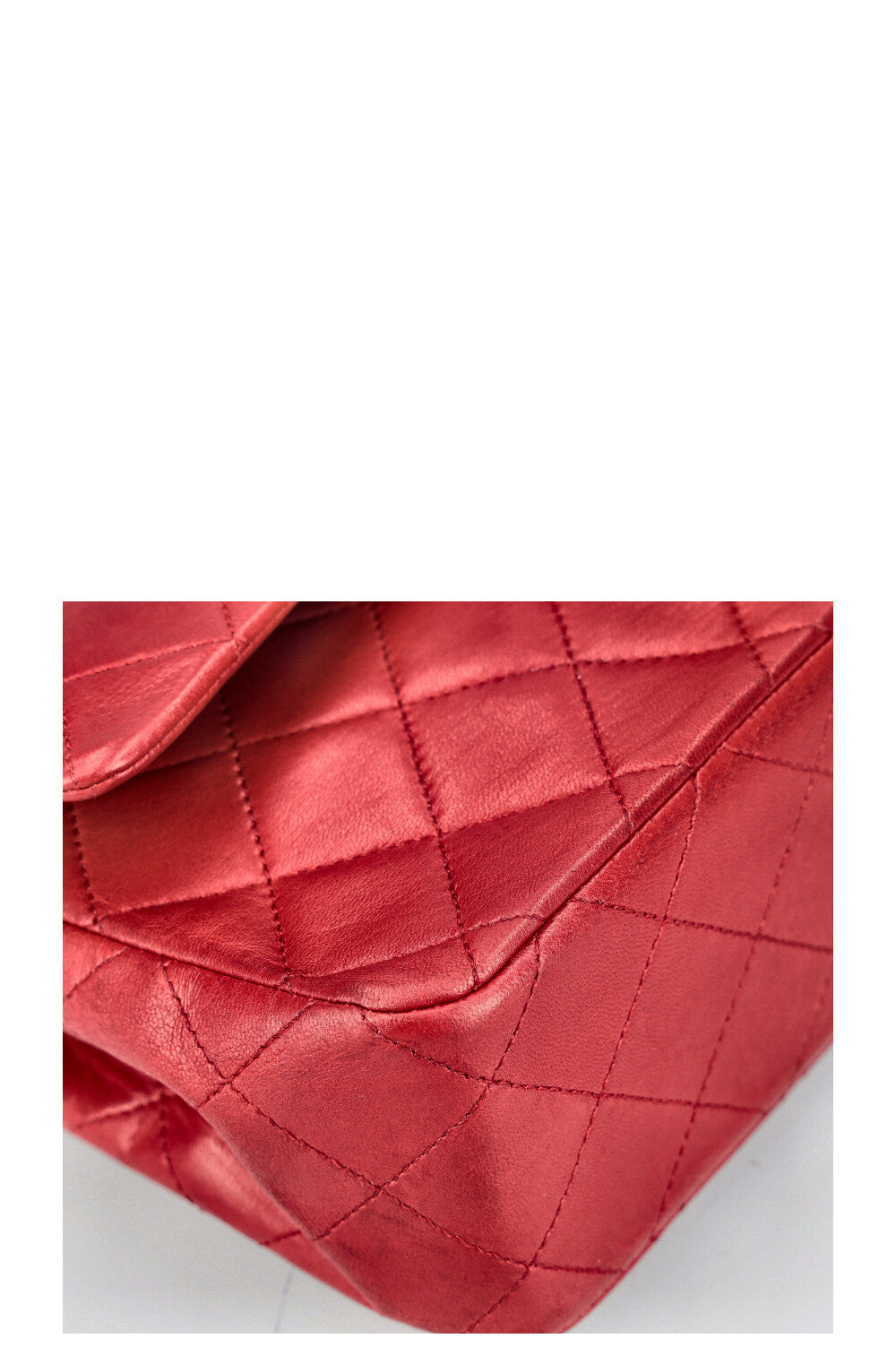 CHANEL Vintage Double Flap Bag Small Red