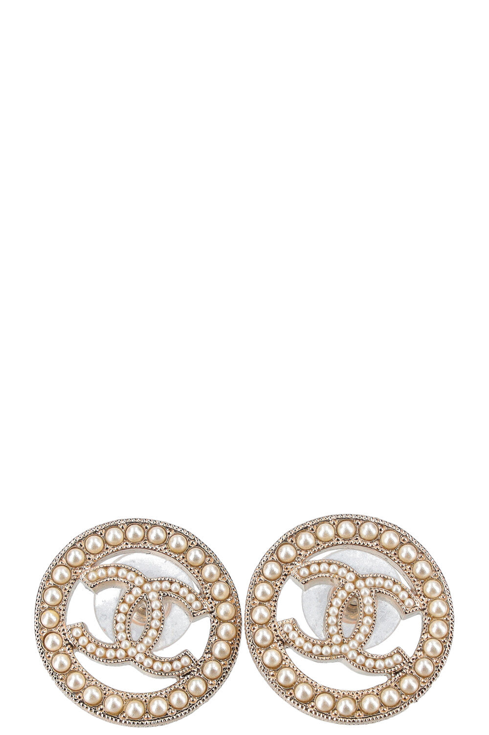 CHANEL CC Earrings Pearls C20