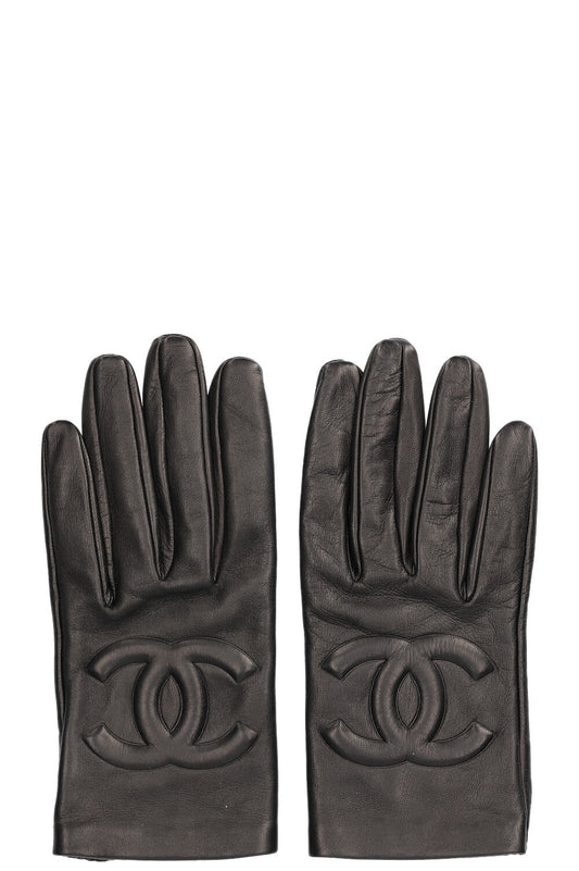 CHANEL CC Leather Gloves
