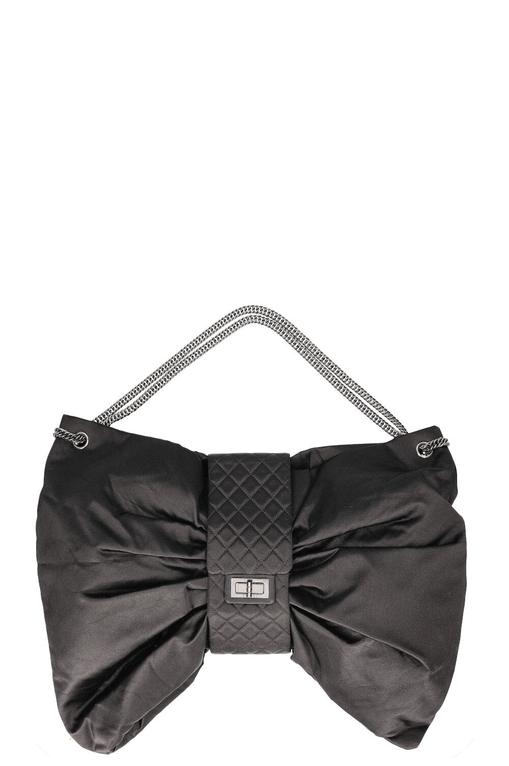 CHANEL Large Bow Bag Satin Black