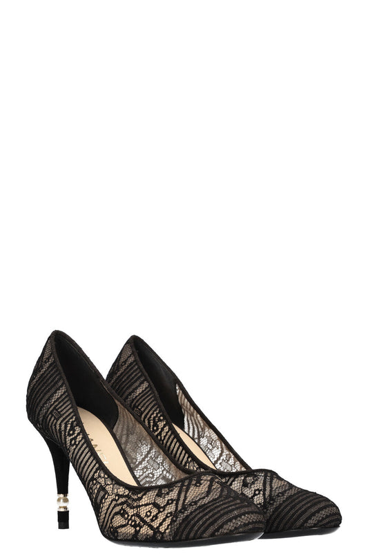 CHANEL Heels Lace Black