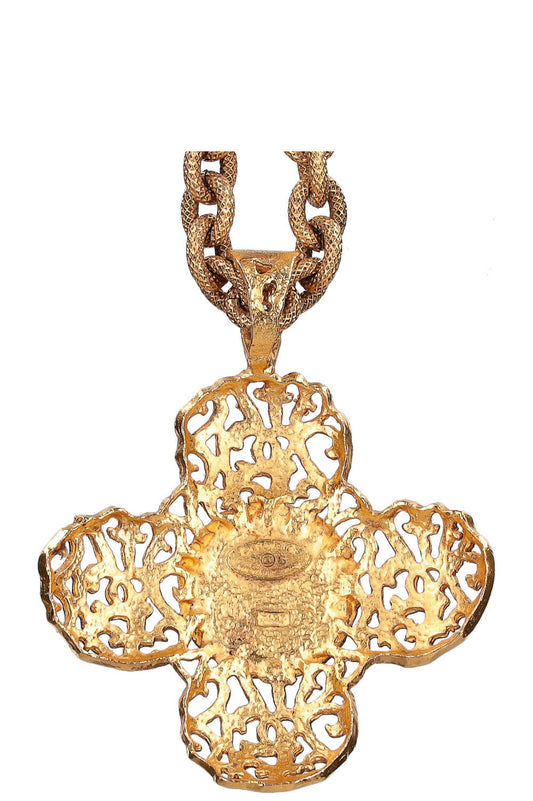 CHANEL Clover Necklace Gold Collection 25
