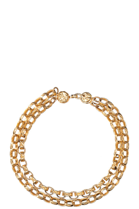 CHANEL Matelassé Chain Necklace Gold