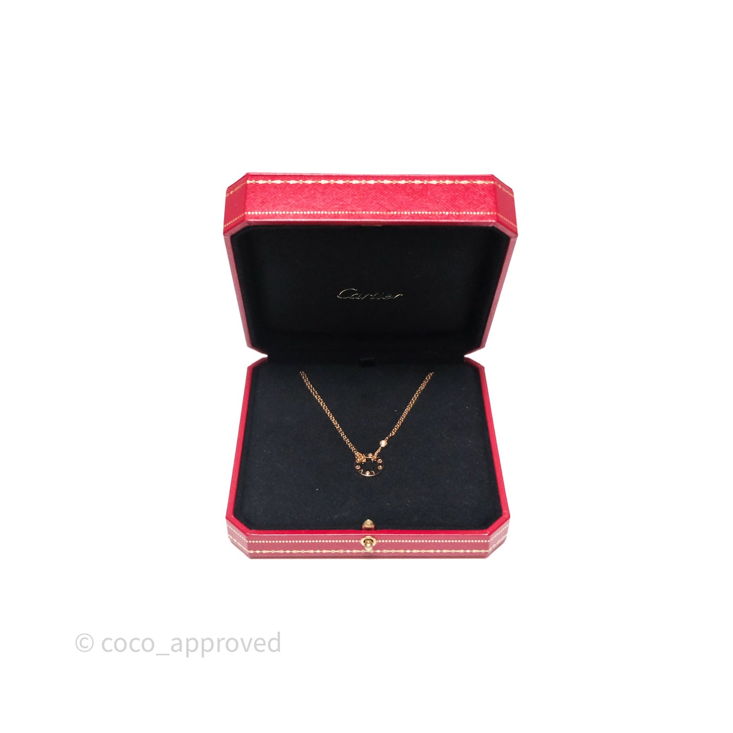 Cartier Love Necklace 18K Rose Gold 2 Diamonds