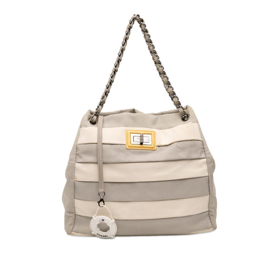 Chanel Bicolor Nylon Grosgrain Reissue 2.55 Shopping Tote