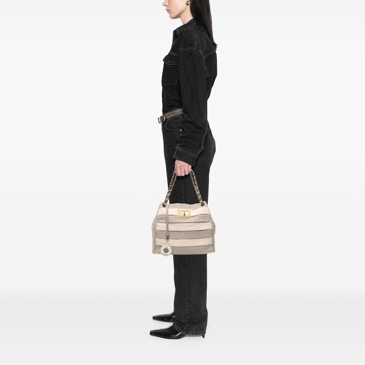 Chanel Bicolor Nylon Grosgrain Reissue 2.55 Shopping Tote