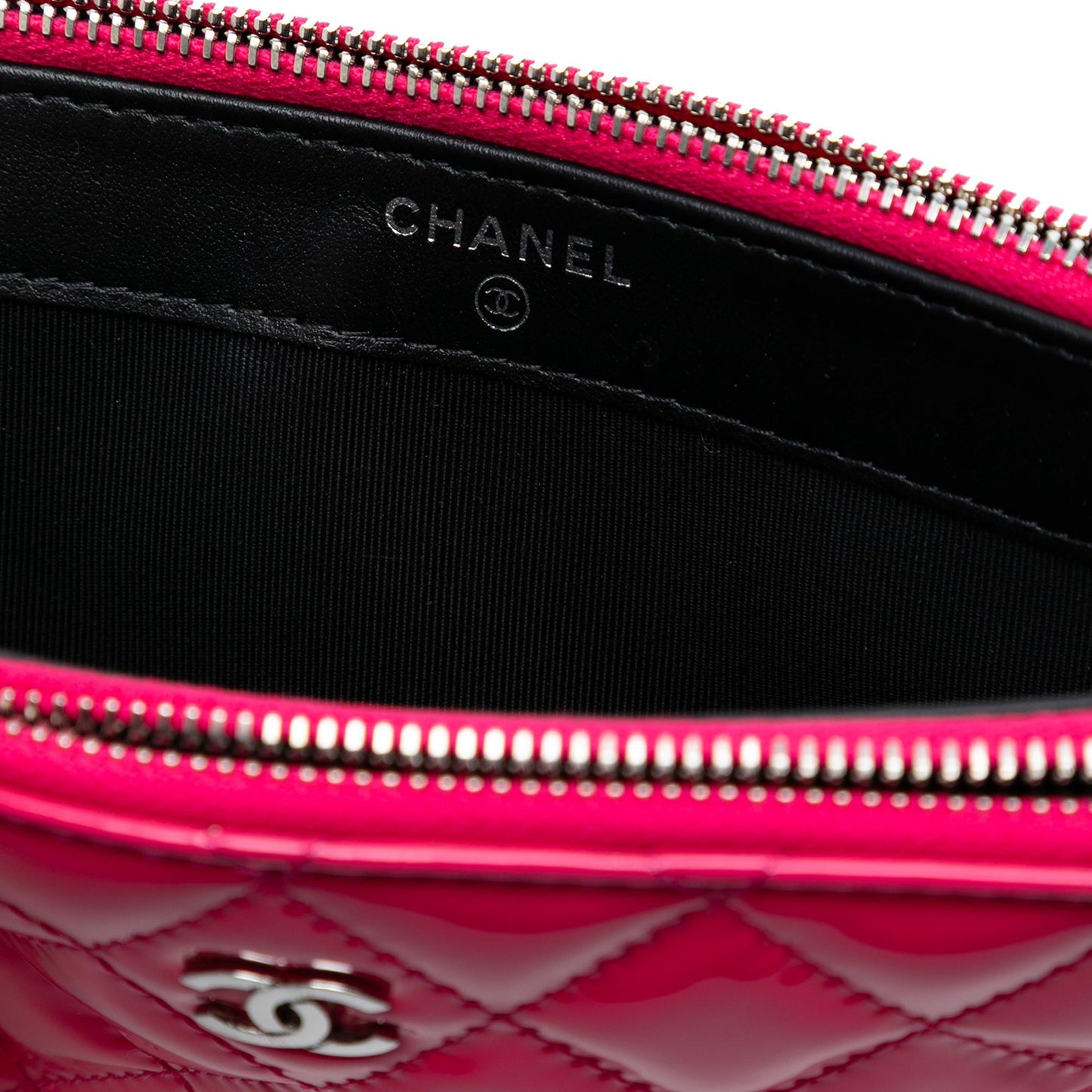 Chanel Bicolor Patent Double Zip Wallet on Chain