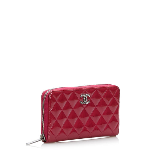 Chanel Brilliant Patent Zip Around Wallet (SHG-7wYhd4)