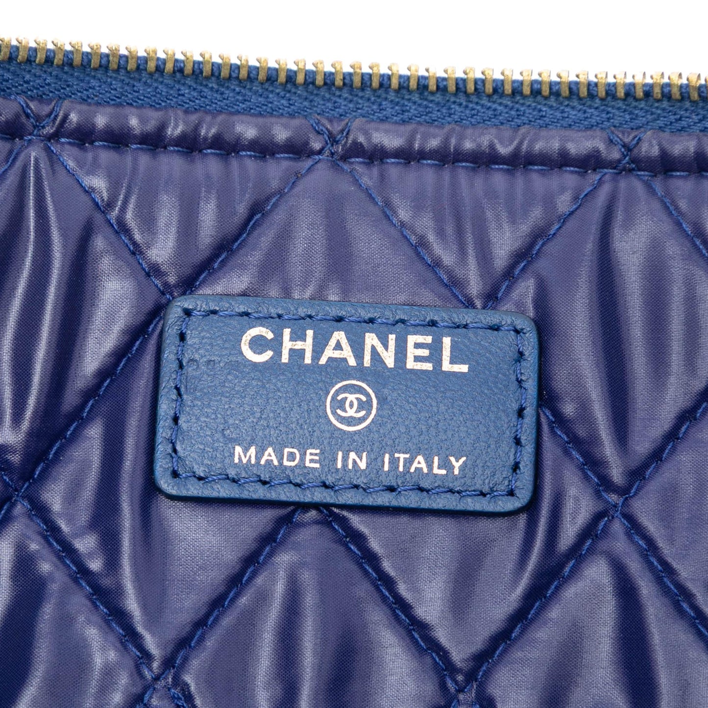Chanel CC Bi Quilted Lambskin O Case Clutch