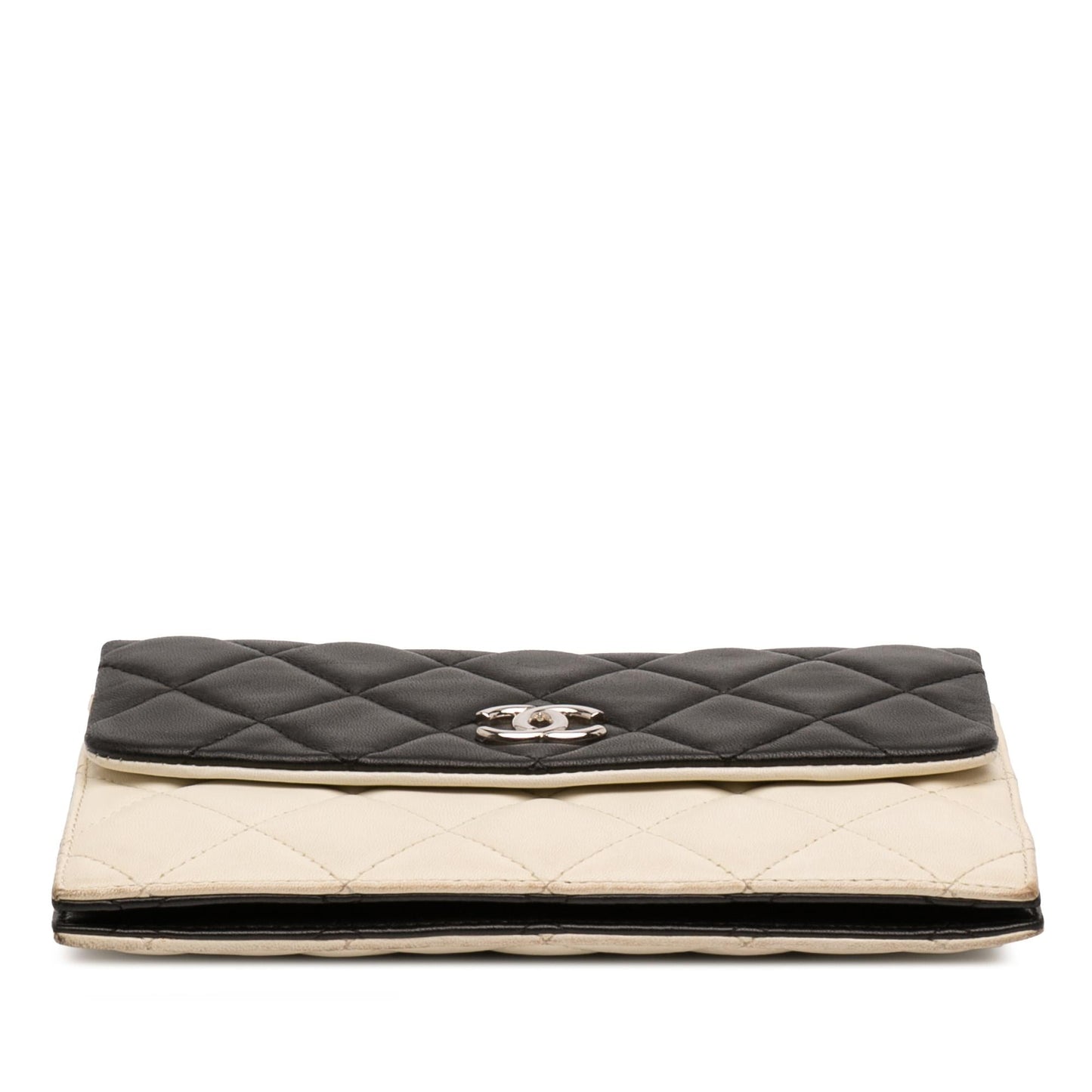 Chanel CC Bicolor Quilted Lambskin Double Sided Wallet on Chain