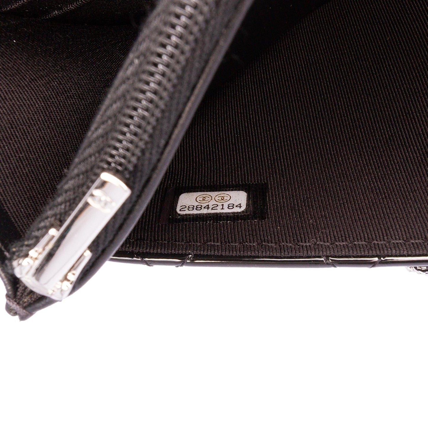 Chanel CC Bicolor Quilted Patent Wallet on Chain
