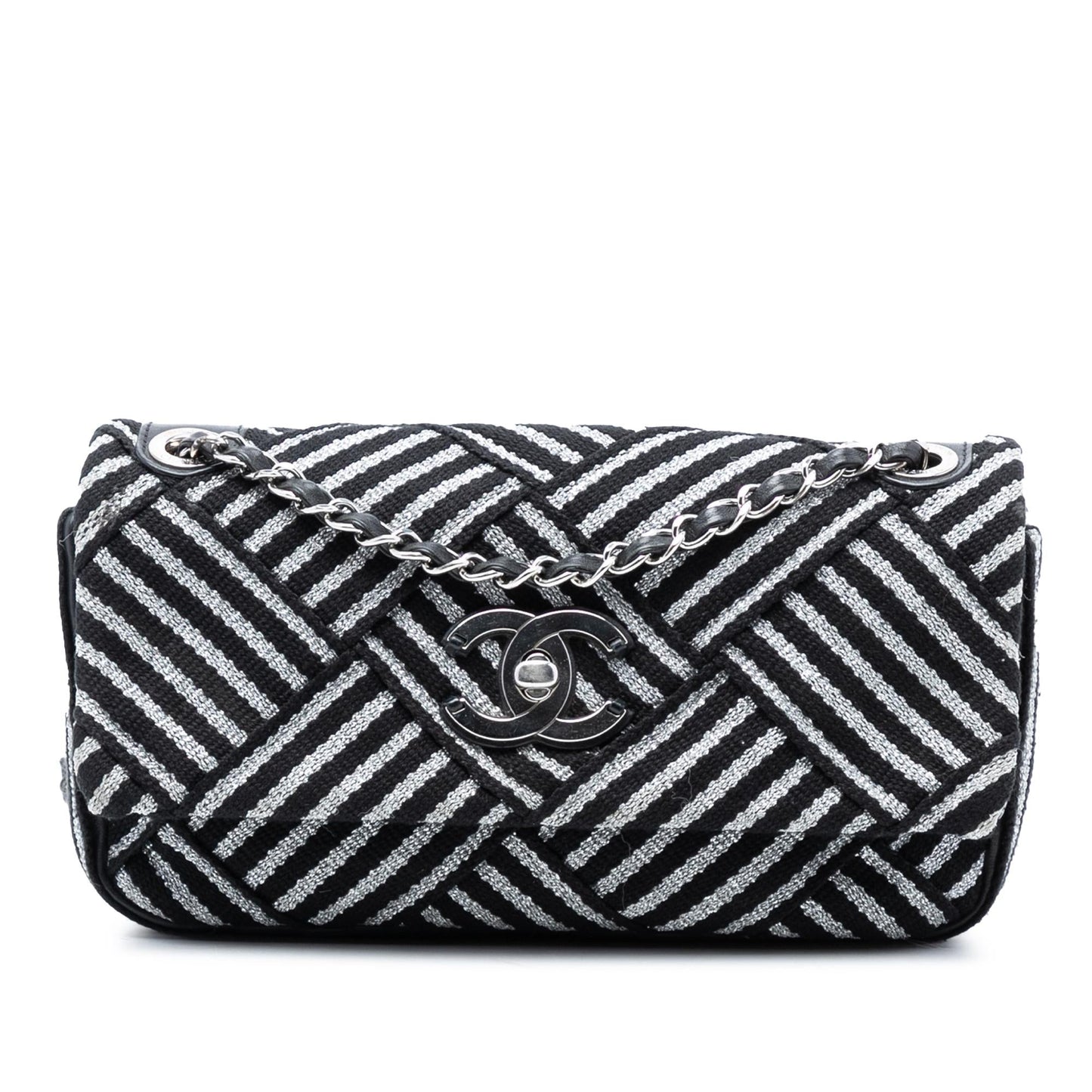 Chanel CC Canvas Stripe Flap