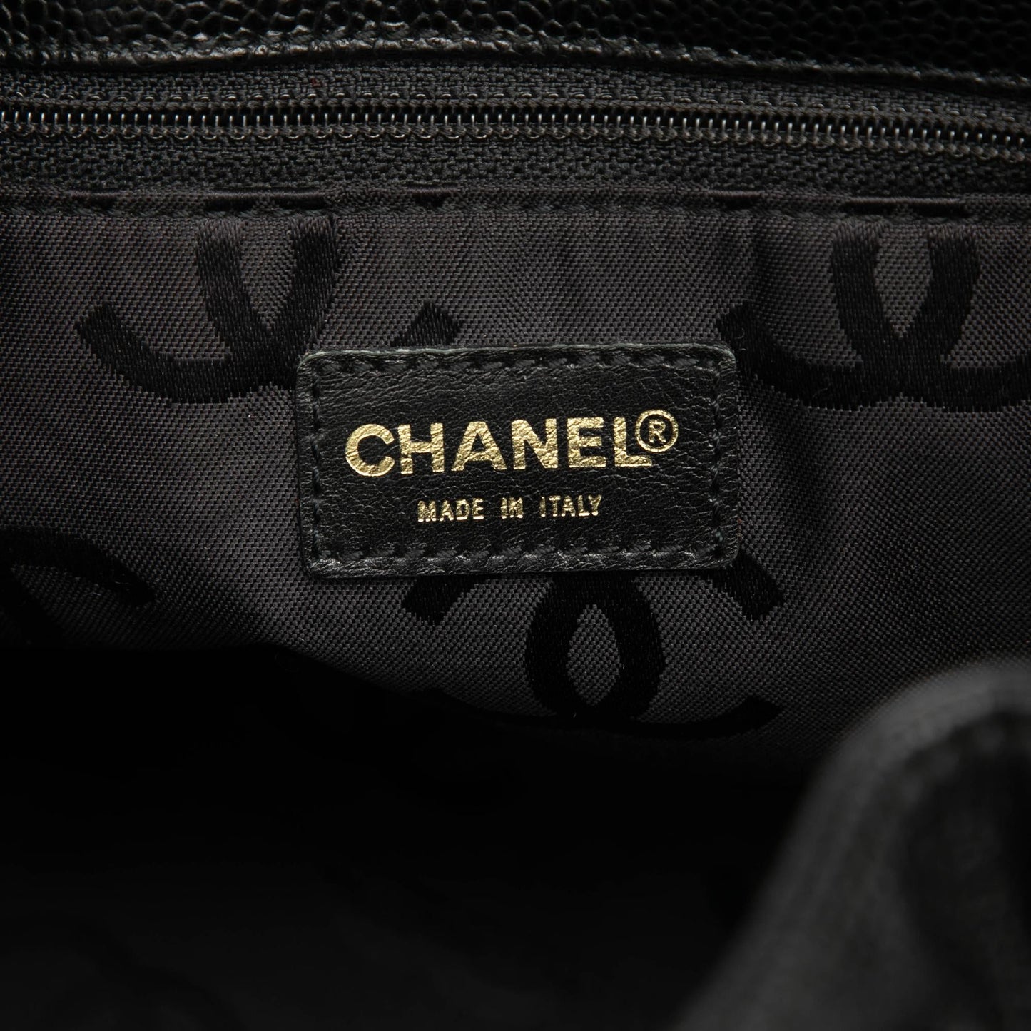Chanel CC Caviar Drawstring Tote