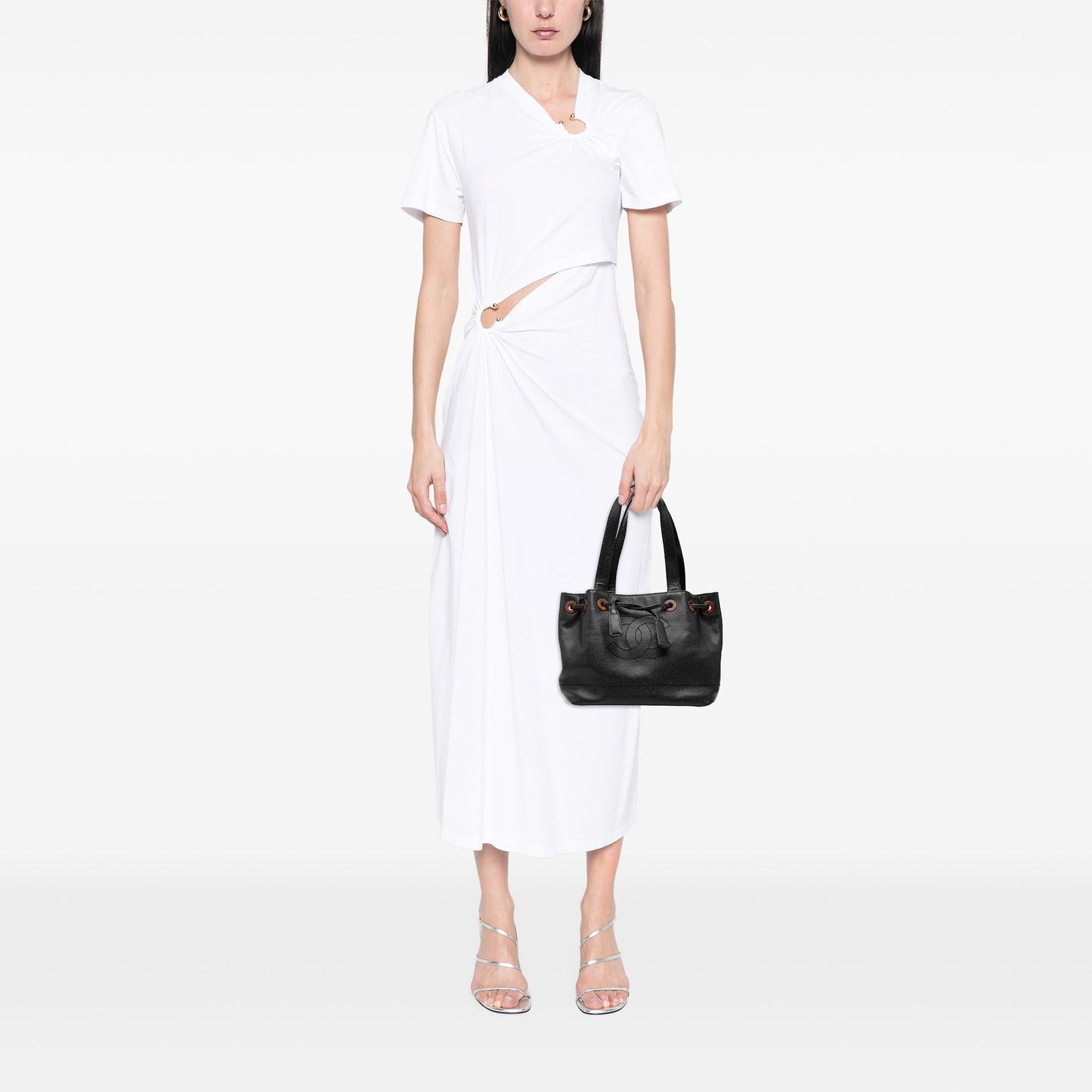 Chanel CC Caviar Drawstring Tote